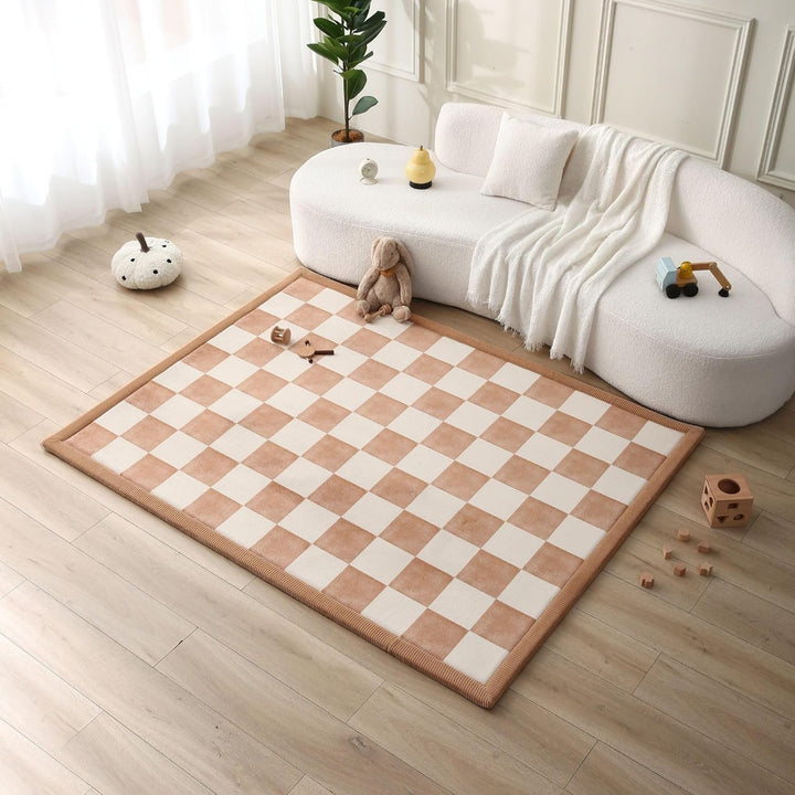 Hakuna Matte Baby Krabbeldecke „Cloud Soft“ 200 x 150 x 2,5 cm, Schachbrettmuster – Hochwertige Kind