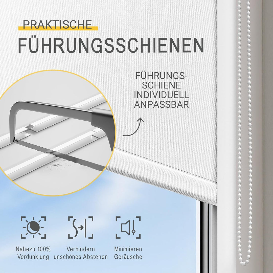 Sol Royal Kassettenrollo mit Führungsschiene SolReflect K24 60x175 cm Weiss - Blackout Thermorollo s