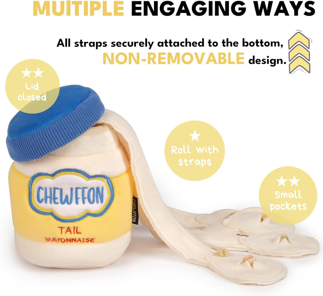 CHEWFFON Hundespielzeug, Interaktives Mayonnaise Jar Puzzle, Schnüffelspielzeug zur geistigen Stimul
