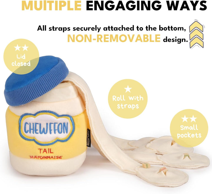 CHEWFFON Hundespielzeug, Interaktives Mayonnaise Jar Puzzle, Schnüffelspielzeug zur geistigen Stimul
