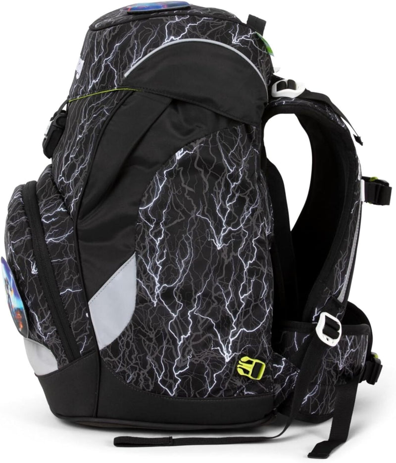 ergobag Prime Rucksack Schule Elementare Ergonomisch - 20L - Spaziale Super Reflect Glow, Einheitsgr