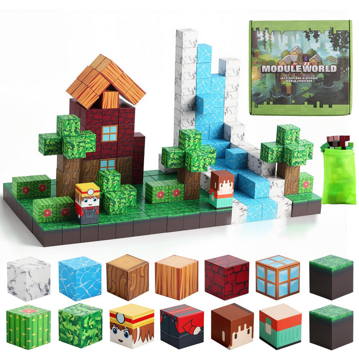 FUNYKICH Magnetische Bausteine, 300PCS Magnetbausteine Bauwelt Magnetspielzeug für ab 3-10 Jahren Ju
