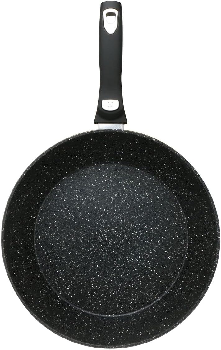 Cheffinger Wok Pfanne Induktion Deckel Abnehmbarer Griff Ø30cm Marmor