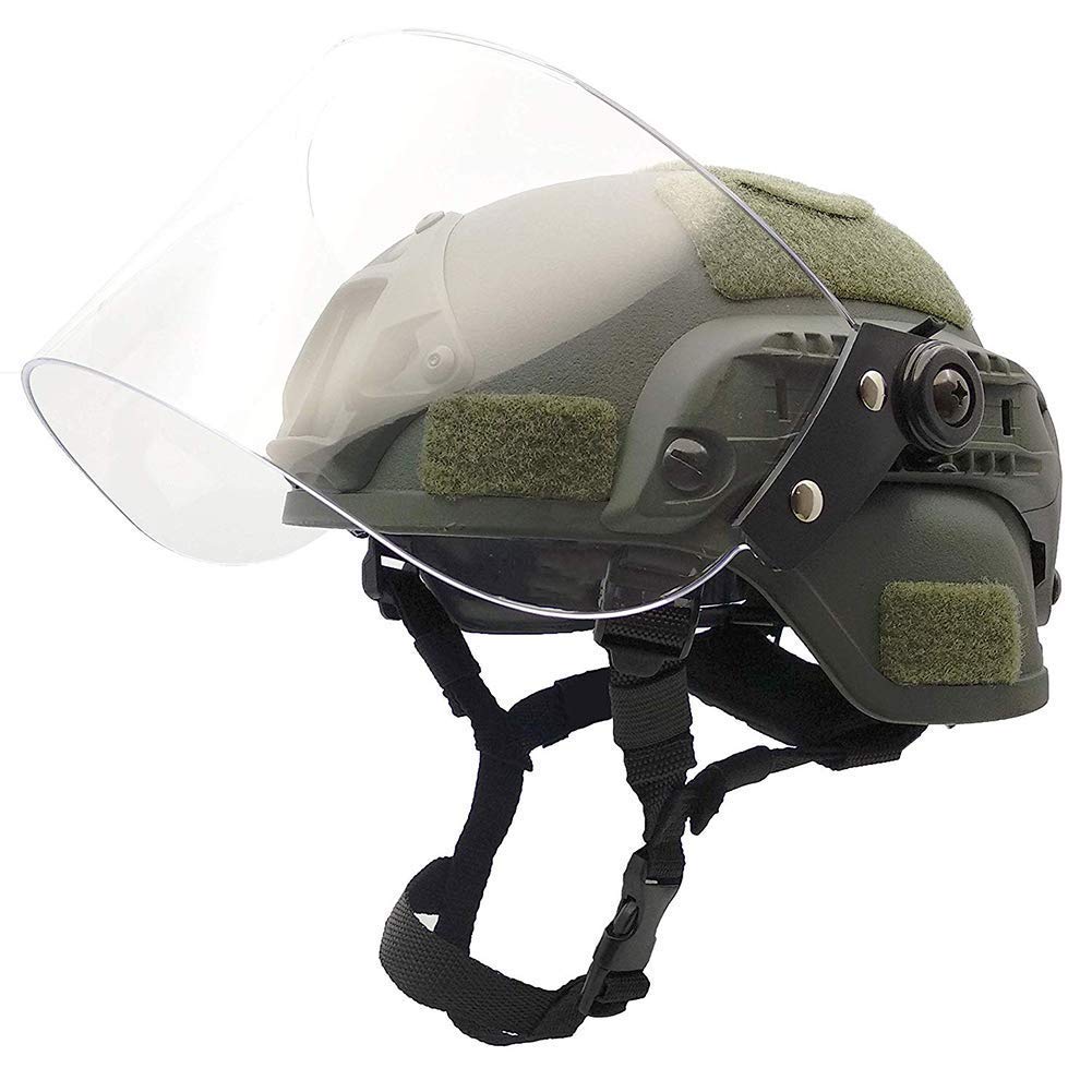 Tactical Area Airsoft Mich 2000 Quick Helm mit NVG Halterung und Schutzbrille. OD, OD