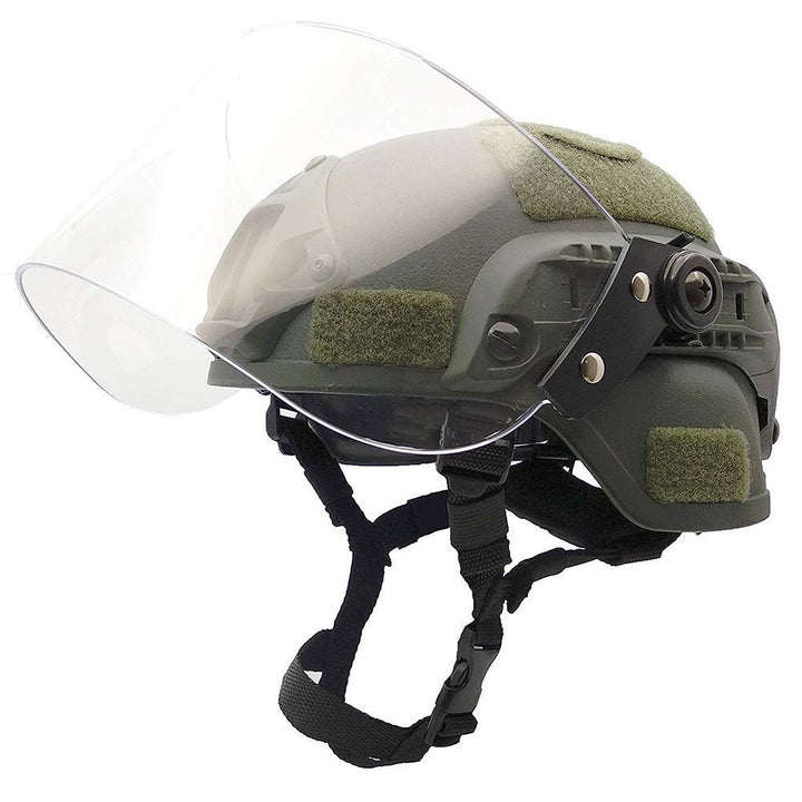 Tactical Area Airsoft Mich 2000 Quick Helm mit NVG Halterung und Schutzbrille. OD, OD