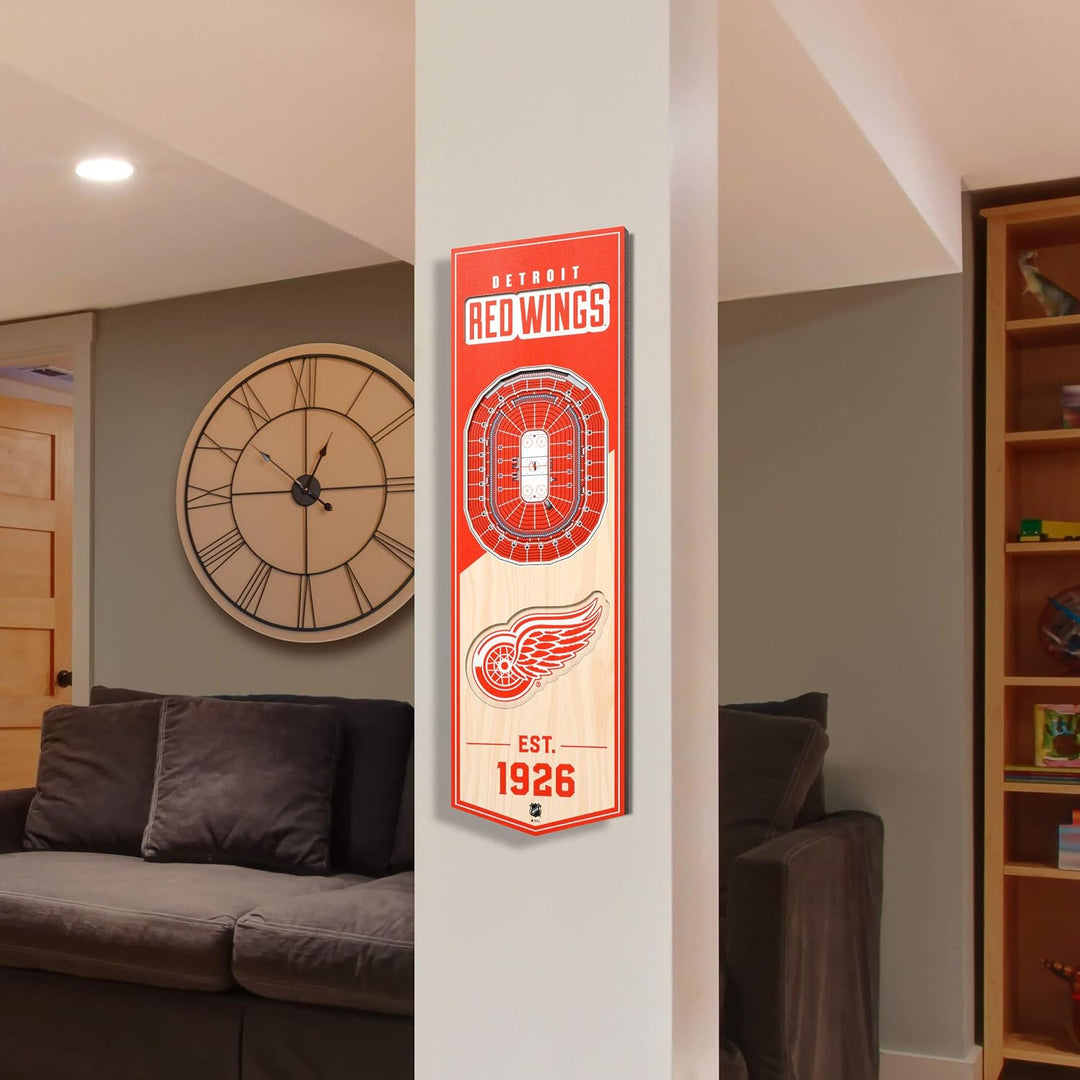 YouTheFan NHL 3D Stadion Banner 6 x 19 Zoll Detroit Red Wings, Detroit Red Wings