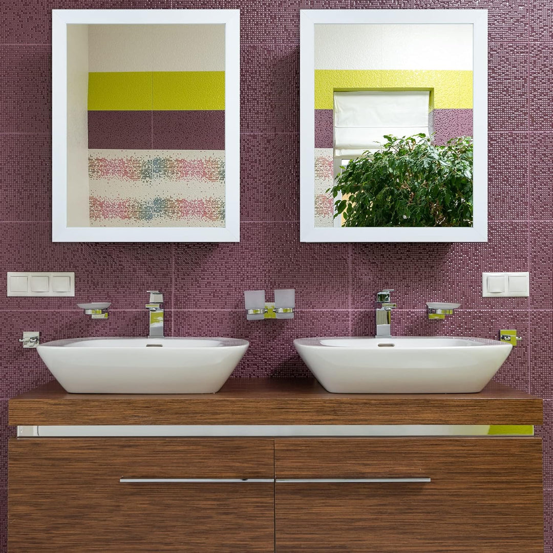BOMINICA Rechteckiger Wandspiegel mit Rahmen, 40,6 x 50,8 cm, für Badezimmer, Wohnzimmer, Schminktis