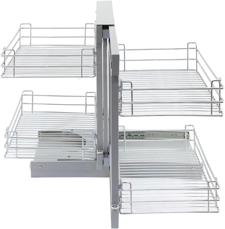KuKoo Magic Corner Eckschrank-Korb Küchenschrank Körbe Schrankauszug Schrankkörbe Küchenkorb Korbaus