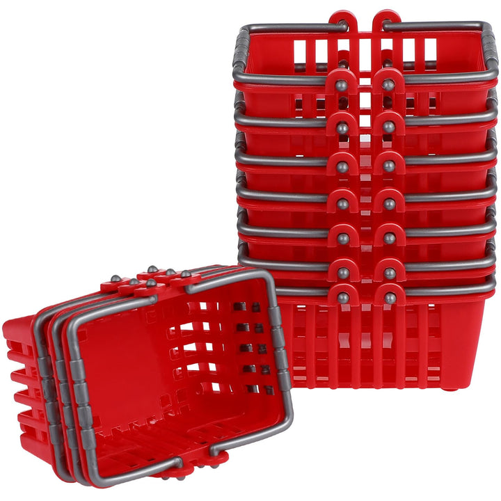 Toyvian Mini Einkaufskorb Set, 10Stück Supermarktwagen Winzige Einkaufskörbe Kunststoff Supermarktkö