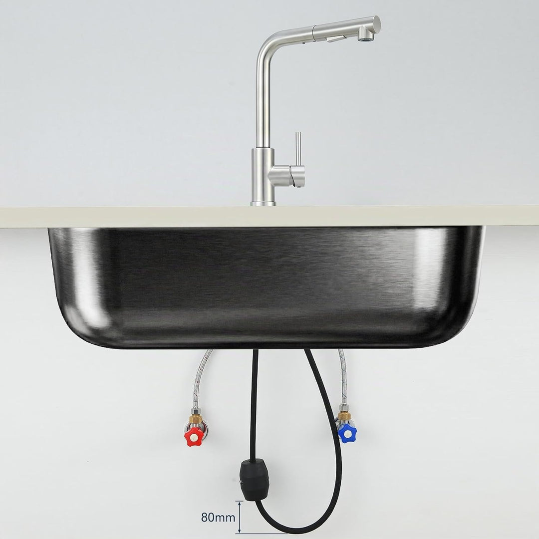 Wasserhahn Küche Ausziehbar, Küchenarmatur mit Brause 2 Modus, Hochdruck Mischbatterie Spültischarma