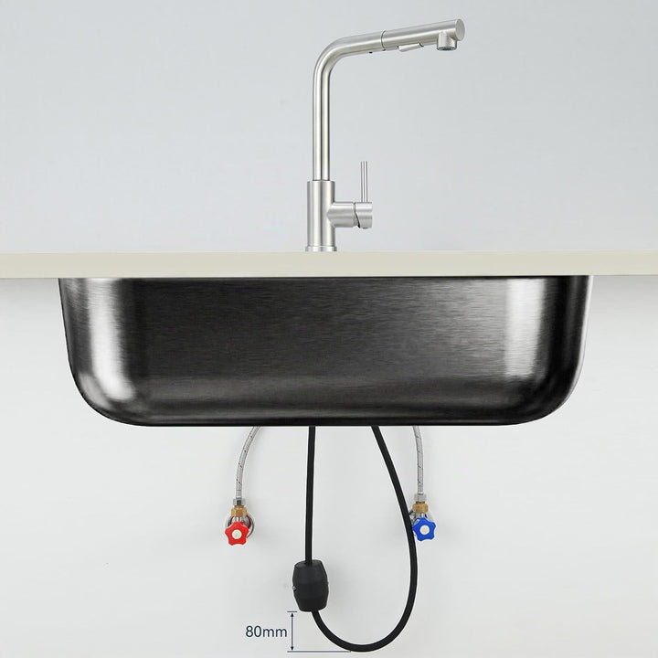 Wasserhahn Küche Ausziehbar, Küchenarmatur mit Brause 2 Modus, Hochdruck Mischbatterie Spültischarma