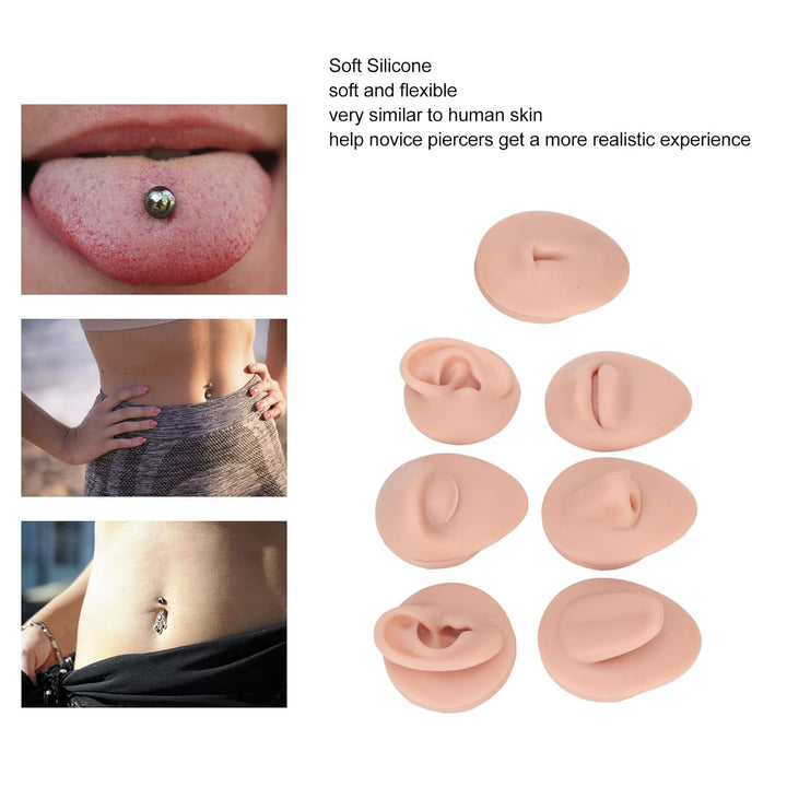Weiches Silikon, Flexibles Modell, Körperteil-Display-Set, Body-Piercing-Übungsmodell, Simulation, O