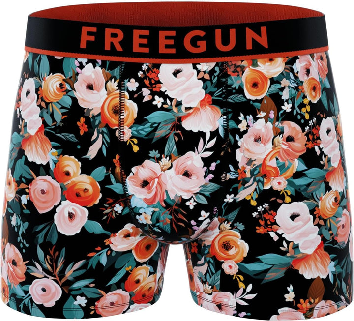 FREEGUN Herren Retroshorts (4er Pack) S Beige/Orange/Blau/Grün, S Beige/Orange/Blau/Grün