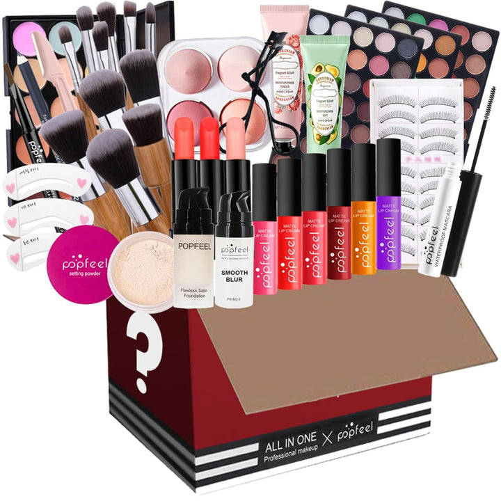 CHSEEO Make up Set Schminkset Cosmetics Schminkkoffer Kosmetik Geschenk Set Lipgloss Lidschatten Con