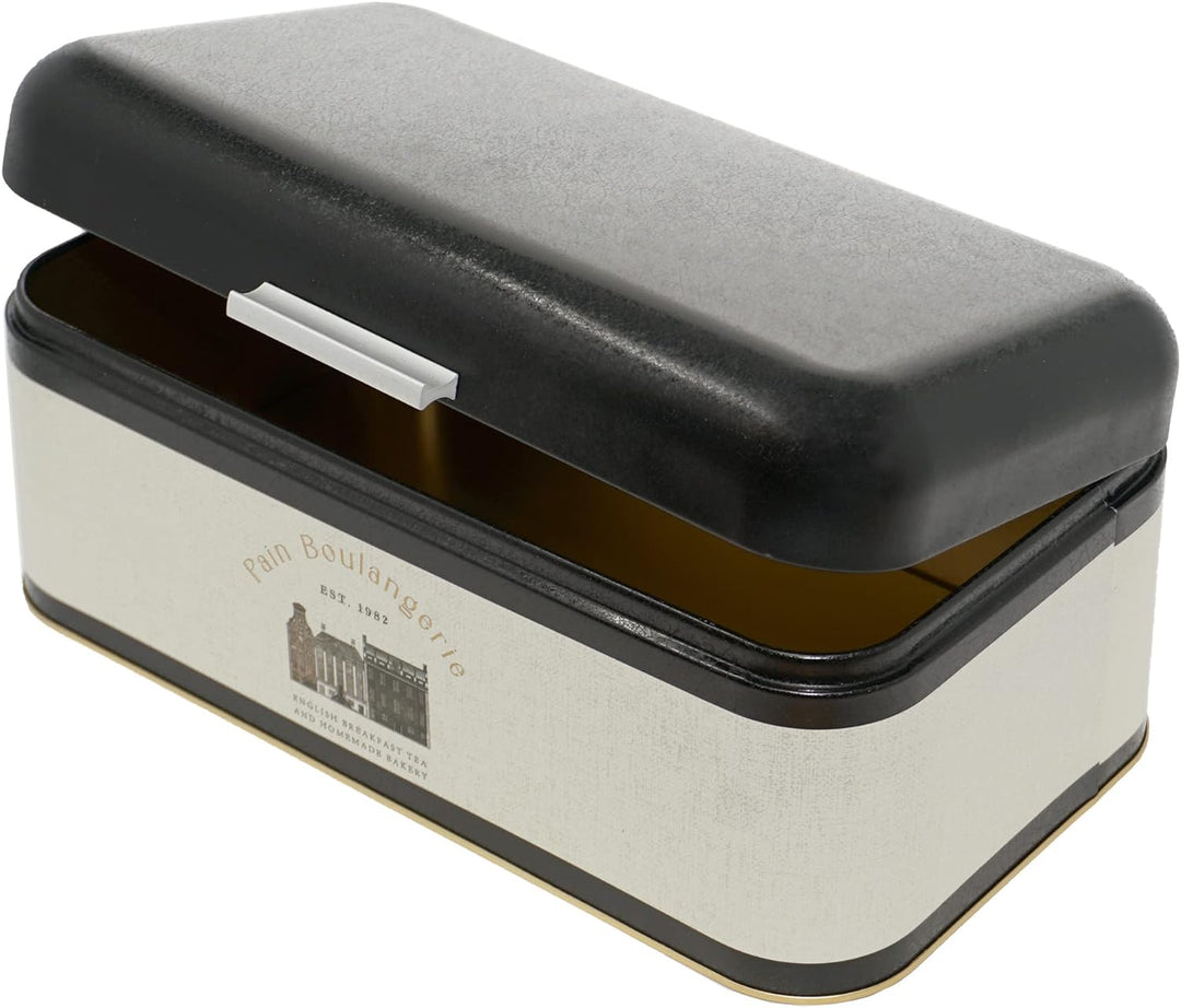 Lashuma Brotbox grau Backhaus für Küche, Brotaufbewahrung zum Frischhalten von Brot 36x21 cm, Backha