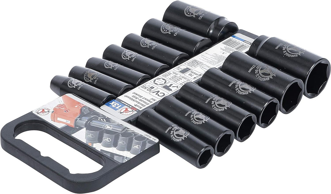 BGS Diy 95207 | Kraft-Steckschlüssel-Einsatz-Satz | Antrieb 12,5 mm (1/2") | SW 10 - 32 mm | 13-tlg.