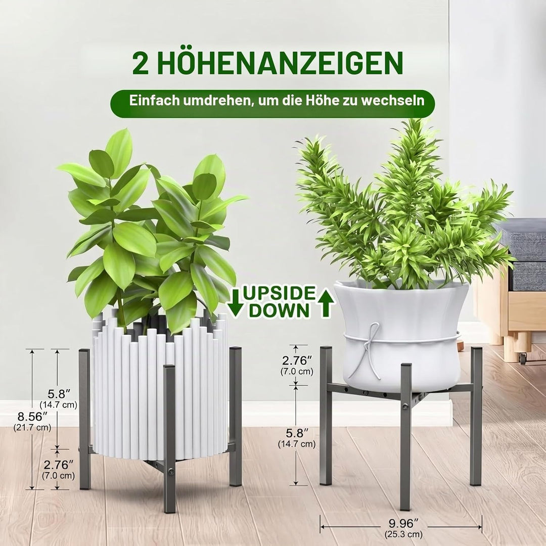 Pflanzenstände für Innen und Aussen, 2 verstellbare Metallregale, Pflanzenständer aus Eisen, für Töp