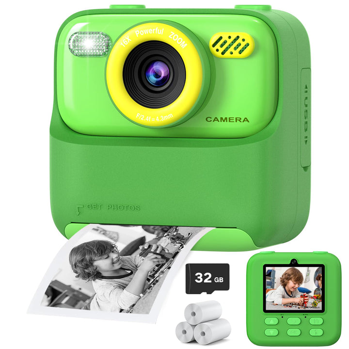 Upgrade Kinderkamera Sofortdruck für Jungen und Mädchen, 1080P HD Dual-Linse Selfie Digitalkamera mi
