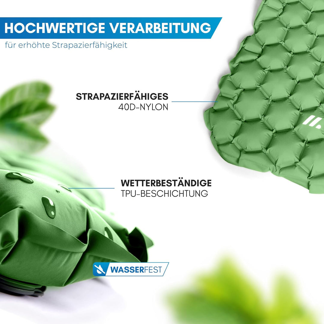 NORDMUT® Isomatte Outdoor [mit Reparaturset] Isomatte Camping | Isomatte Ultraleicht für Wandern, Ou