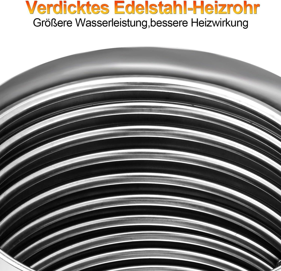 Poolheizung mit Feuer 2 Sets, Poolheizung Feuertonne mit Heizspirale, 32-38mm Anschlüsse, Poolofen H