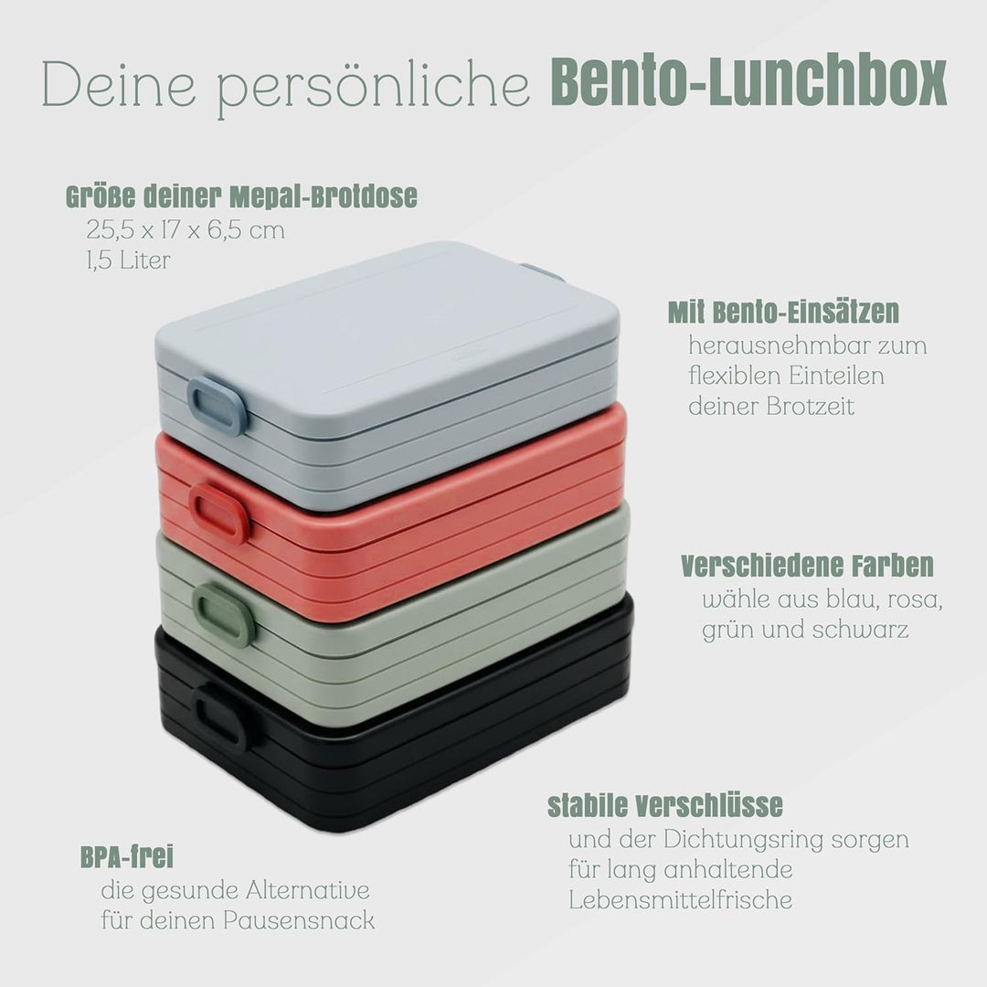 MEPAL Brotdose Spülmaschinenfest Outdoor, Lunchbox mit Einsatz für perfekte Ordnung, Mikrowellengeei