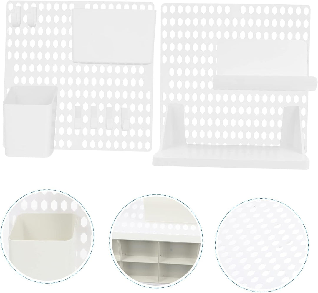 VICASKY Lochfreier Pegboard Organizer Aus Kunststoff Wand Organizer Für Zuhause Büro Küche Mit Haken