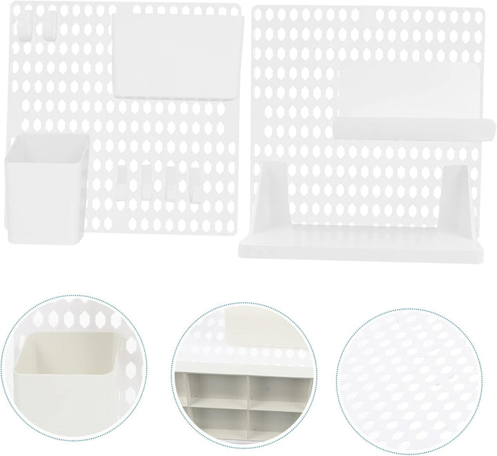 VICASKY Lochfreier Pegboard Organizer Aus Kunststoff Wand Organizer Für Zuhause Büro Küche Mit Haken