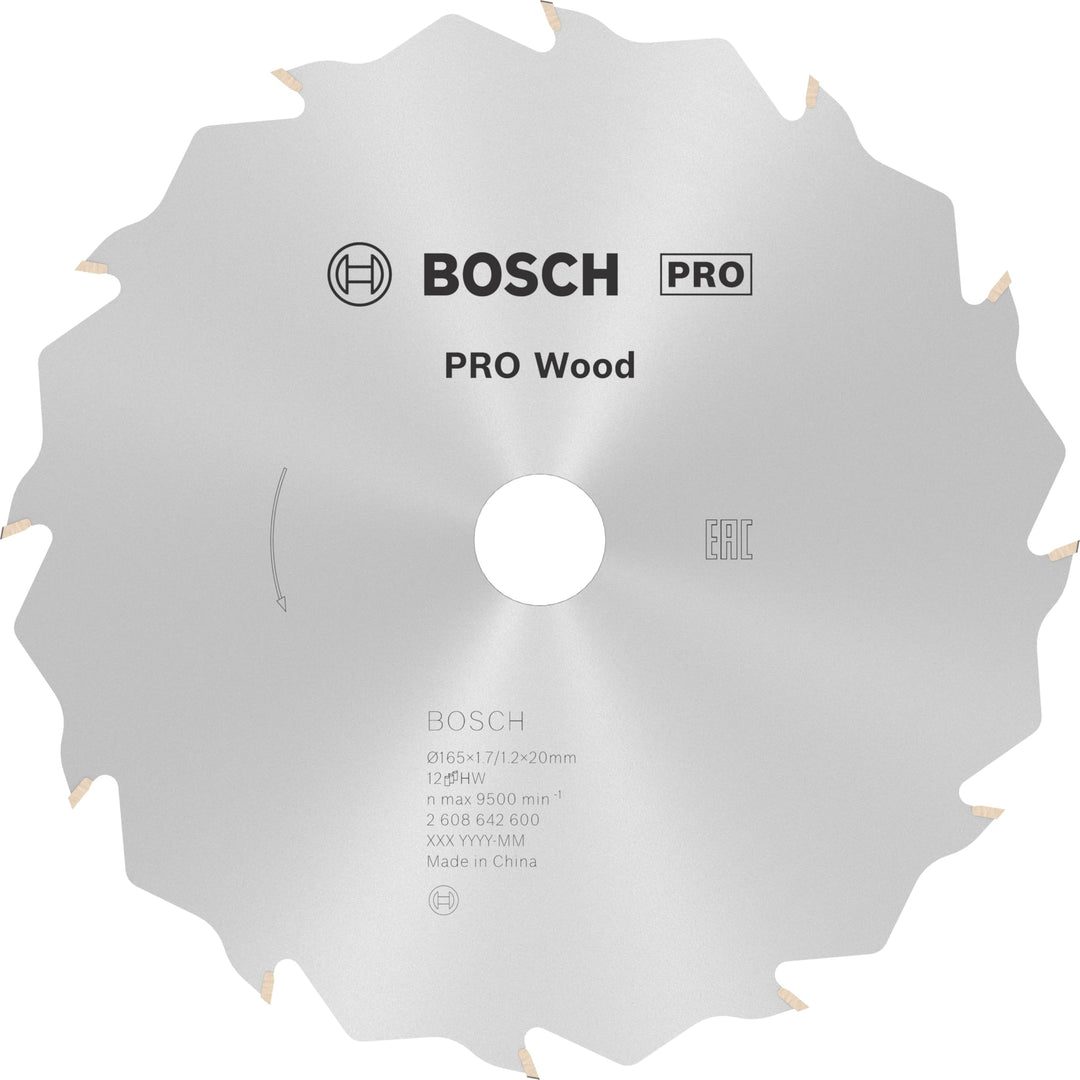 Bosch 1x PRO Wood Kreissägeblatt für Akku-Handkreissägen (für Weichholz, Hartholz, Ø mm, Professiona