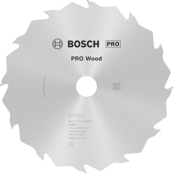 Bosch 1x PRO Wood Kreissägeblatt für Akku-Handkreissägen (für Weichholz, Hartholz, Ø mm, Professiona