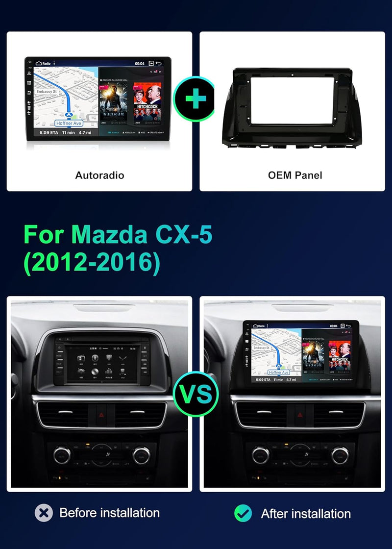 SXAUTO ¦8G+256G¦ Android 12 IPS Autoradio für Mazda CX-5 (2013-2016) - Eingebaut Carplay/Android Aut