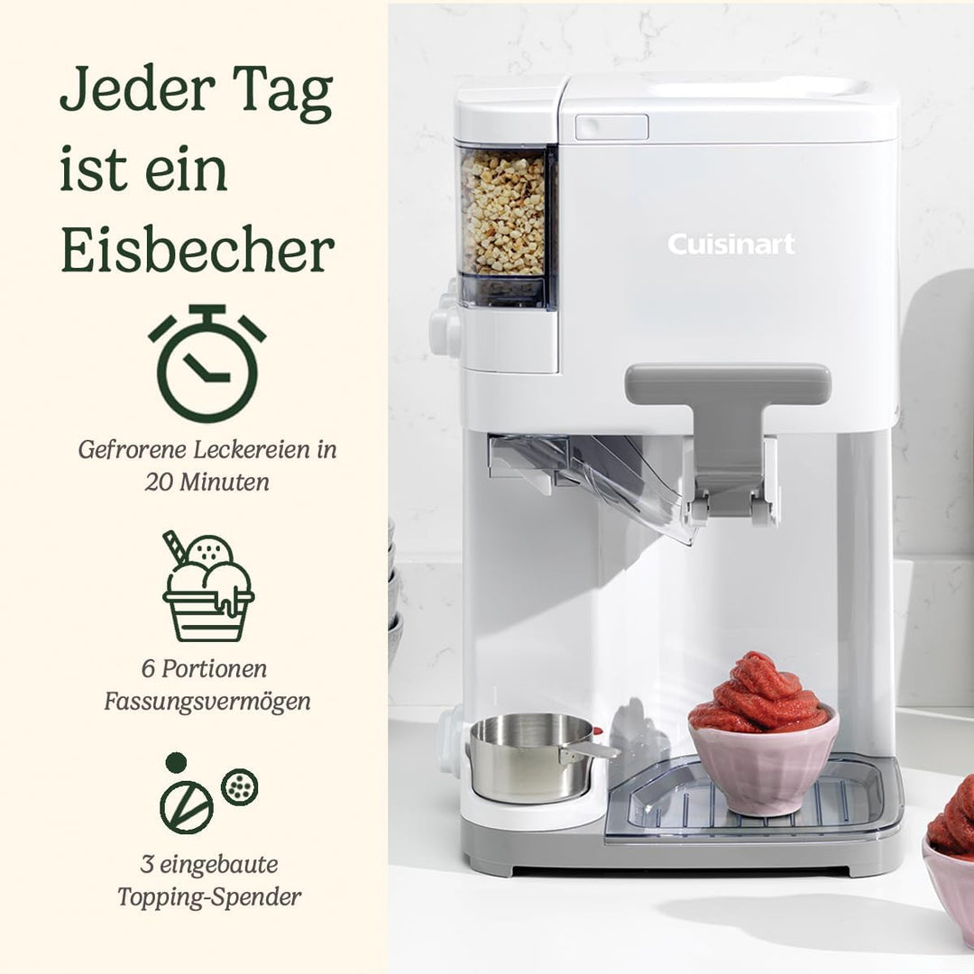 Cuisinart Eismaschine | Softeis, Gelato, Sorbet, milchfreies Eis, gefrorener Joghurt | Topping-Spend