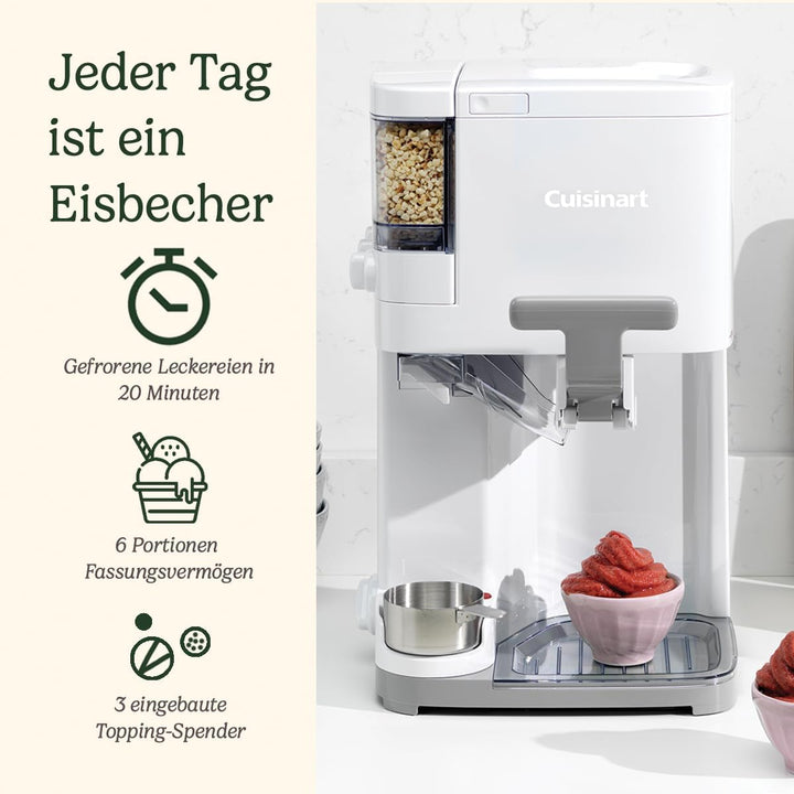 Cuisinart Eismaschine | Softeis, Gelato, Sorbet, milchfreies Eis, gefrorener Joghurt | Topping-Spend