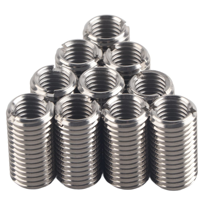 10Pcs Gewindeeinsatz Reparaturmutter Gewindeschlitzen Weibliche M12 und Männliche M16 Schraubbuchse,
