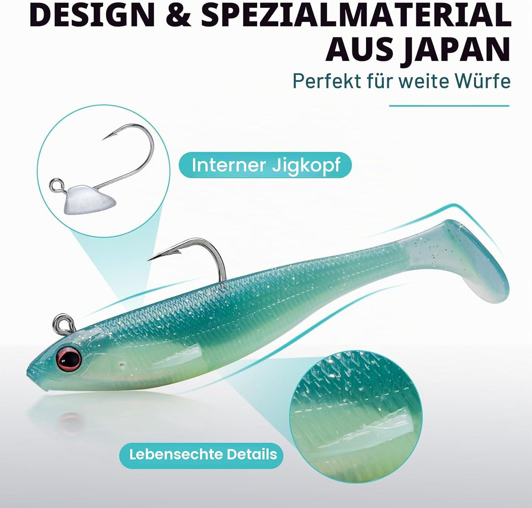 TRUSCEND Gummifische Angelköder für Forelle Zander & Barsch, Kunstköder Angelausrüstung Gummiköder A