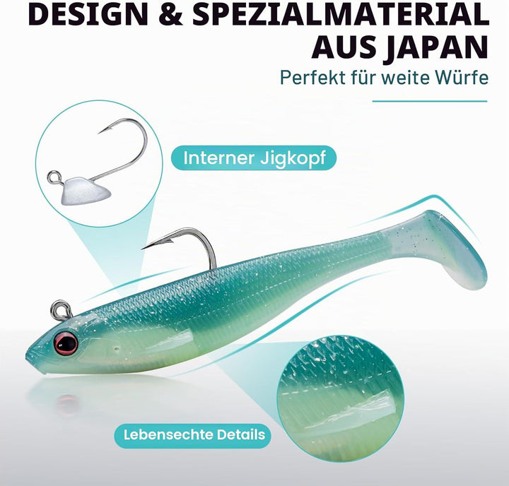 TRUSCEND Gummifische Angelköder für Forelle Zander & Barsch, Kunstköder Angelausrüstung Gummiköder A