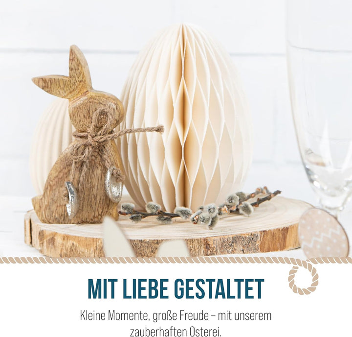 Osterei-Dekoration: Ei-Osterdeko aus Papier, Deko-Figur für Tisch & Ostergesteck, Ostereier Indoor,