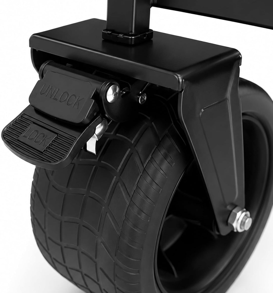 Klappbarer Bollerwagen XL - Transportwagen - Extra Breite PVC-Geländeräder - 180 kg Tragkraft - Vers