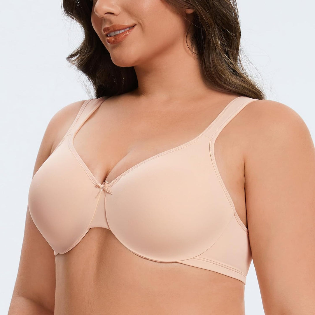 MELENECA Damen-Minimizer-BH in Übergrösse, vollständig bedeckend, nahtlos, Nicht gepolstert 95D Beig