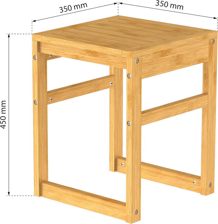 EISL BMBA02-BH2 Bambus Badhocker, Hocker aus Bambus für das Badezimmer, mit Sitzfläche, (B x H x T):