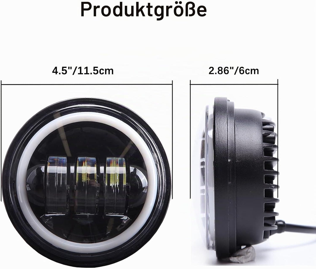 Keepdsgn 2pcs 4.5" LED Nebelscheinwerfer Motorrad Licht für Road King Glide Street Glide Electra. Sc