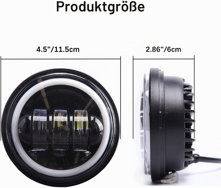 Keepdsgn 2pcs 4.5" LED Nebelscheinwerfer Motorrad Licht für Road King Glide Street Glide Electra. Sc