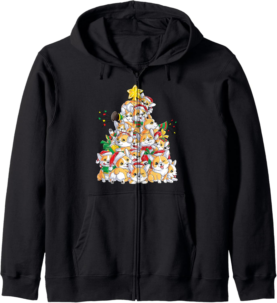 Corgi Christmas Tree Dog Santa Merry Corgmas Xmas Gifts Boys Kapuzenjacke
