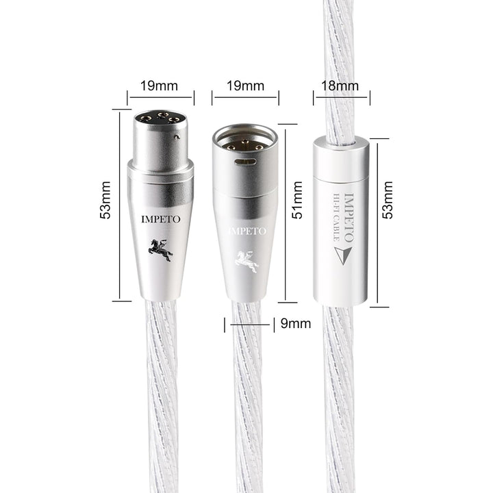 Impeto high end XLR Kabel，HIFI Mikrofonkabel, S-OCC 3-Pin XLR Stecker auf Buchse Mikrofonkabel für M
