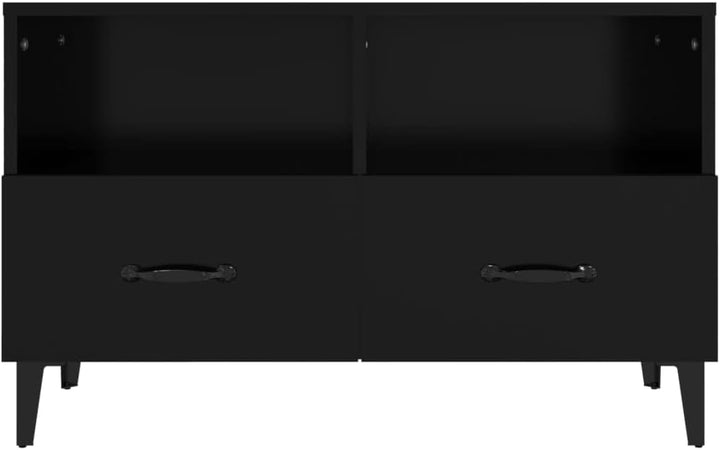 homiuse TV-Schrank TV Lowboard Schwarz 80x36x50 cm Holzwerkstoff TV Tisch TV Board Fernsehschrank Fe