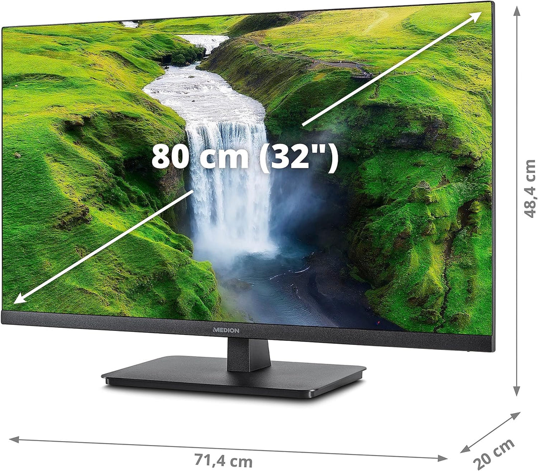 MEDION P53205 (MD 22011) 80 cm (32 Zoll) QHD Monitor (Adaptive Sync, HDMI, DisplayPort, schlankes Ge