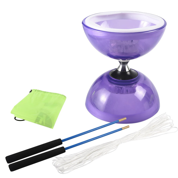 SagaSave Dreifach gelagerte Yoyo Diabolo Spielzeug mit professioneller Stange, langlebige transparen