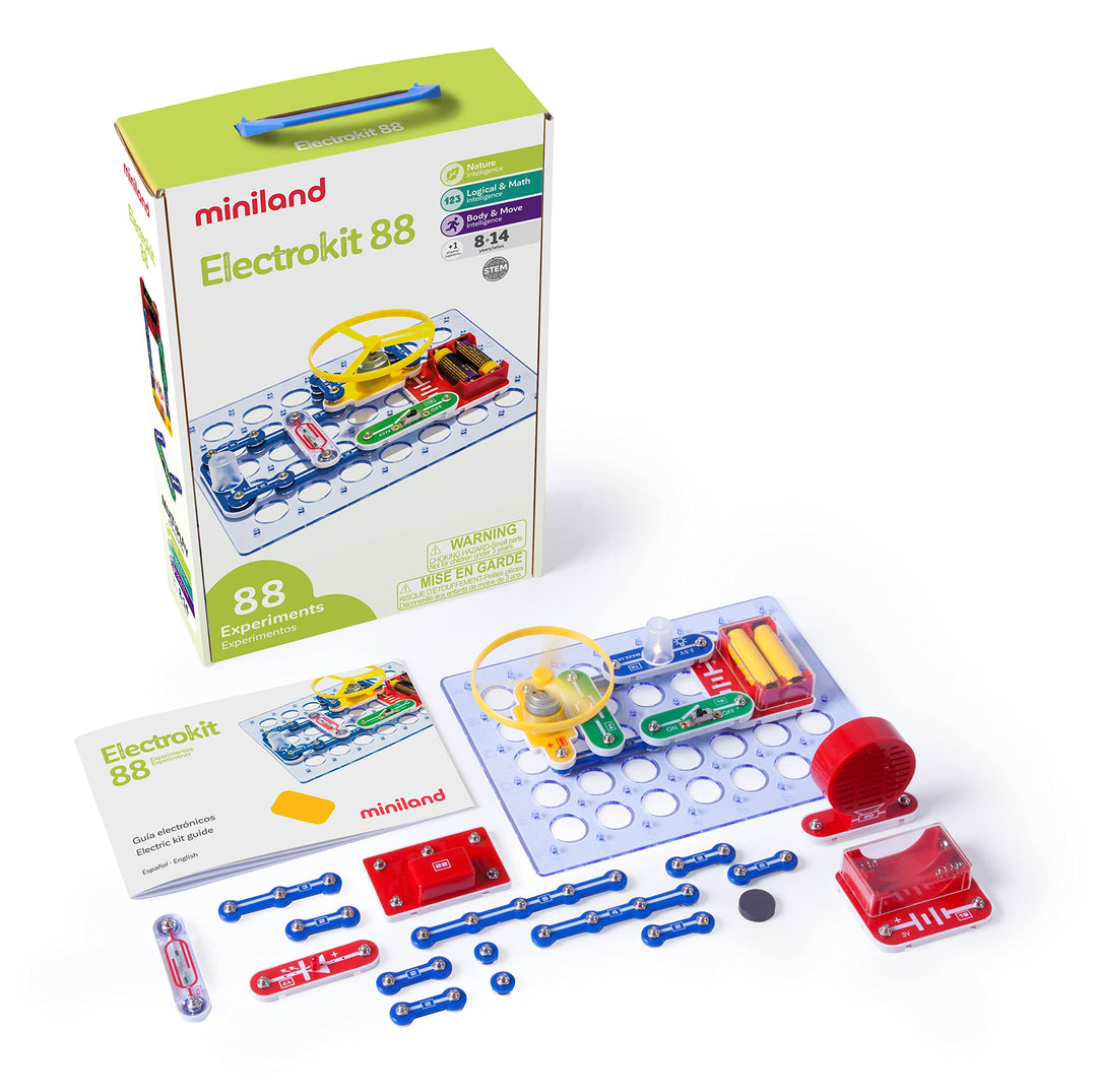 Miniland 99101 Experimentierkasten Elektronische Schaltkreise, Mehrfarbig