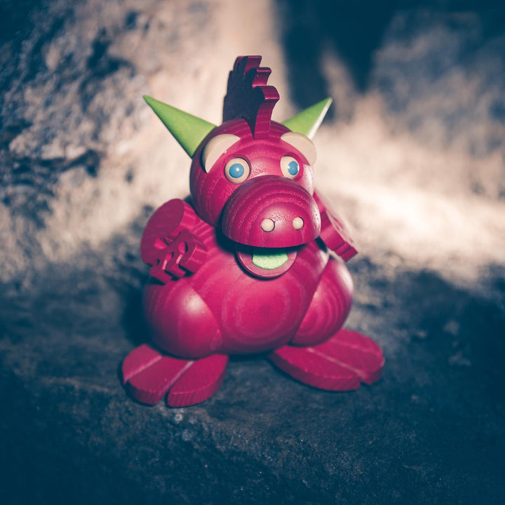 Seiffener Volkskunst | Kugelräucherfigur 12 cm | Räucherdrache | Räuchermännchen | Original Erzgebir