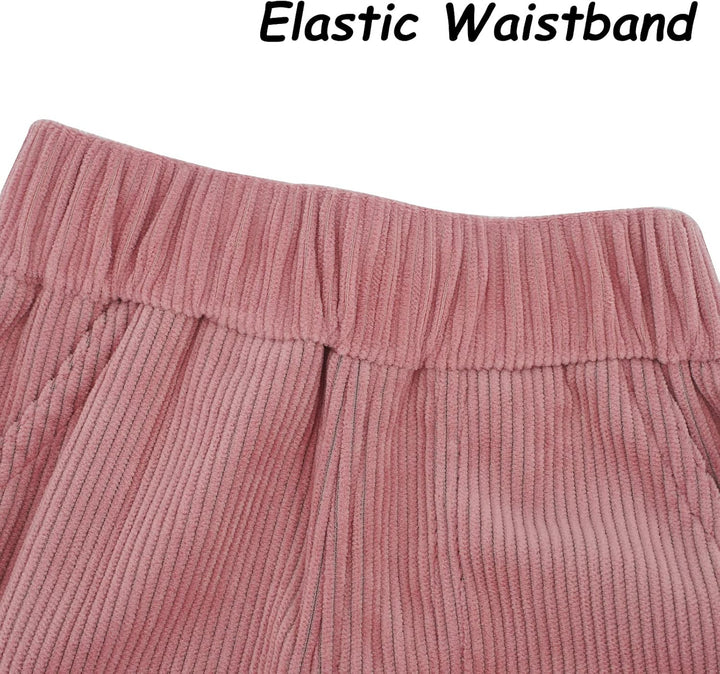 Happy Cherry- Jungen Mädchen Cordhose Lange Hose mit Elastischem Bund Kinder Jogginghose mit Taschen