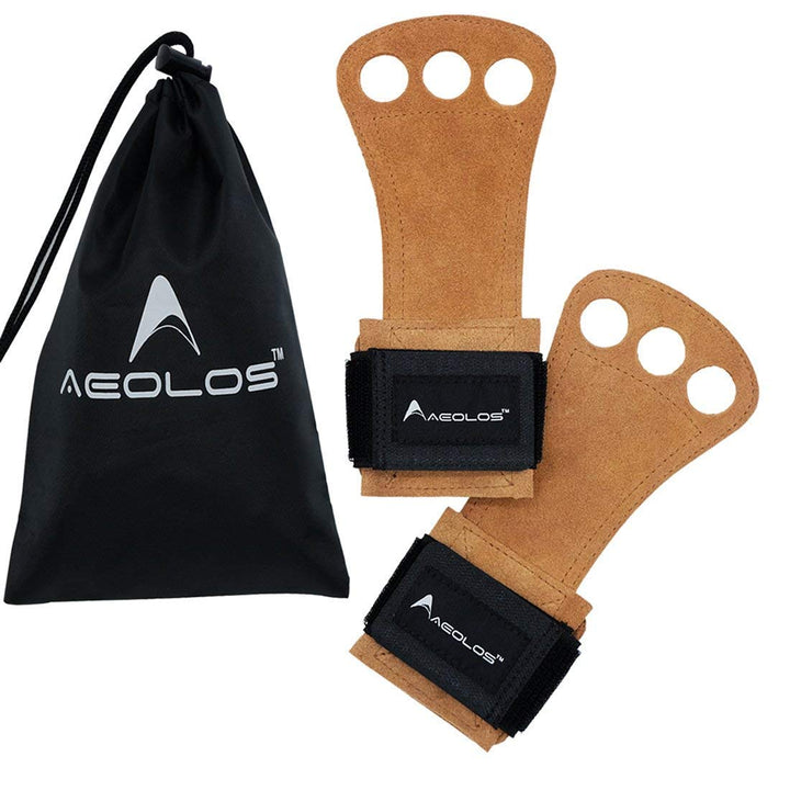 AEOLOS Gymnastik-Handgriffe aus Leder, ideal für Gymnastik, Gewichtheben, Klimmzüge, Kugelhanteln un